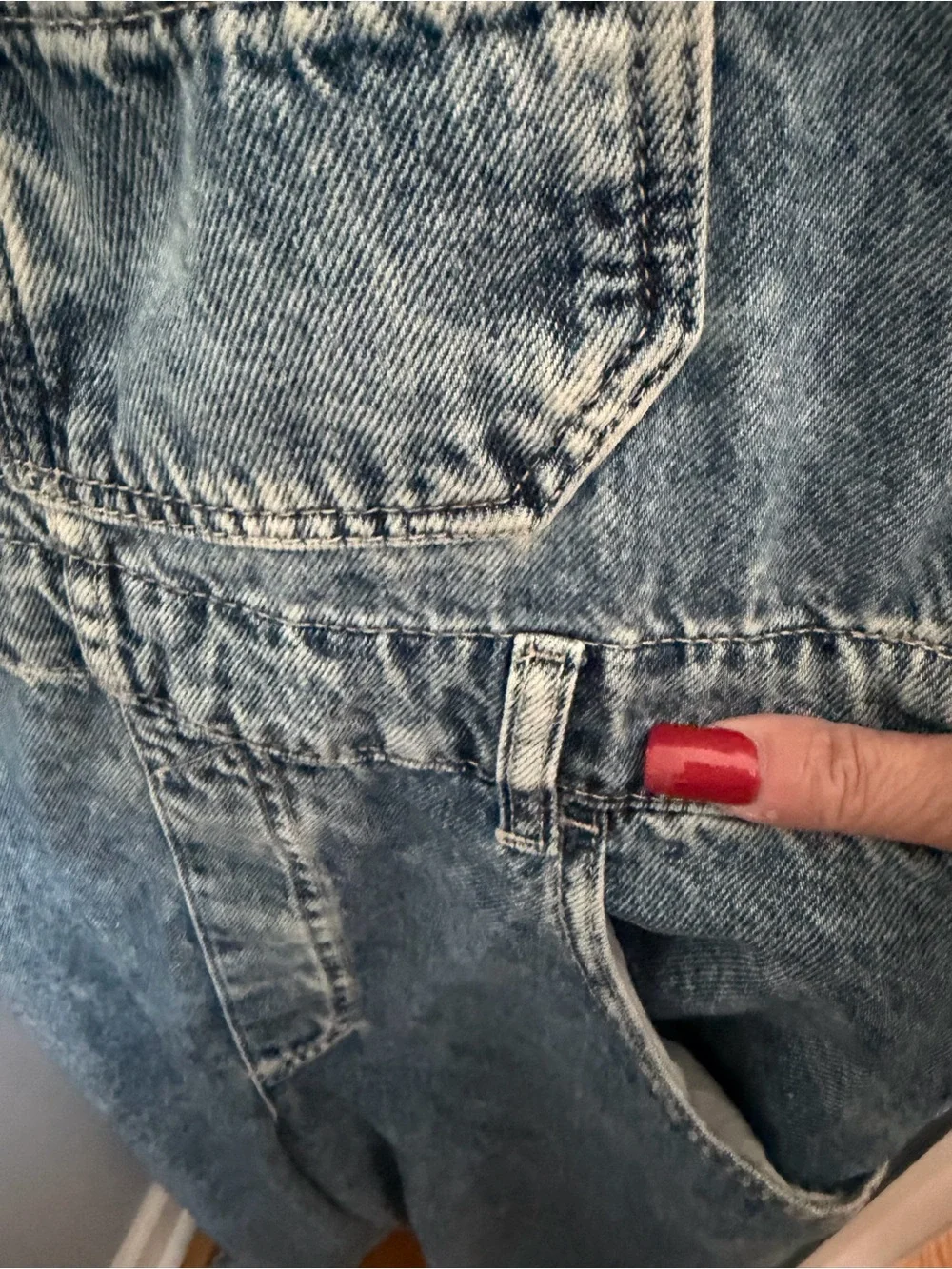 Free People Light Wash Denim Overalls Size XL